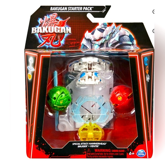 Bakugan Starter 3-Pack Spinning Action Figures, Special Attack Mantid, Titanium - Picture 1 of 4